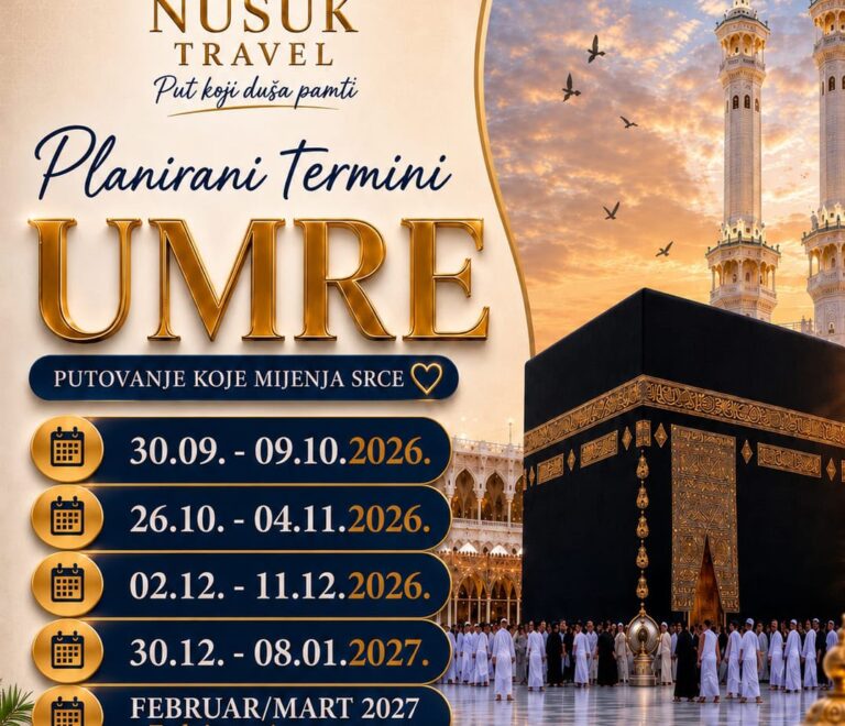 Planirani termini UMRE za 2026/2027. godinu | Nusuk Travel ✈️